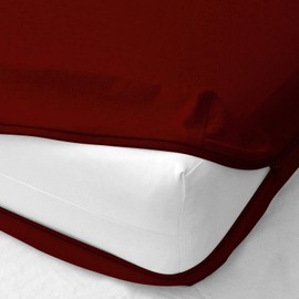 KLOTHY 1 Piece Zipper Fitted Sheet Only - Twin Size Zipper Fitted Sheet 6 Inch Deep Pocket - 400 Threadcount 100% Egyptian Cotton Zipper Fitted Sheet (Burgundy)