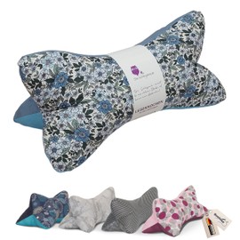 Leseknochen Nackenkissen Frühling bequem und waschbar! Handgestopft und genäht in Deutschland - Nutzbar als Nackenrolle Kissen Nackenrolle (BlauBlum)