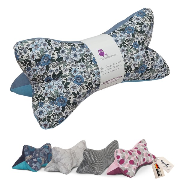 Leseknochen Nackenkissen Frühling bequem und waschbar! Handgestopft und genäht in