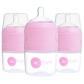PopYum Biberones Anticólicos De 147 Ml Para Preparar, Mezclar Y Dispensar Fórmula, Paquete De 3 Con Tetinas De Flujo Lento N.° 1, 150 Ml, Sin Bpa, Cie