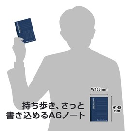 PLUS NO-405BS 76-720 x 5 Notebook A6 No. 5 B Ruled Books, Navy