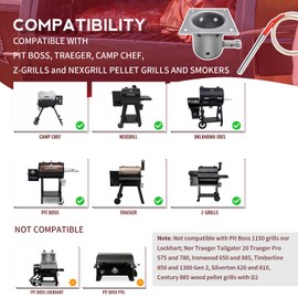 Meatender 7-Hole Firepot & Hot Rod Igniter Kit Compatible with Traeger, Pit Boss, Camp Chef, Z Grills – Heavy Duty 14-Gauge Steel Burn Pot Assembly Replaces KIT0396 74254 (Includes Screws & Fuse)