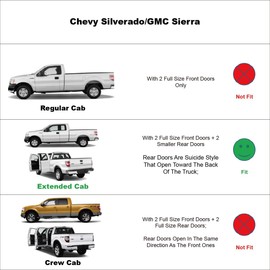 Puermto 94040Y Chrome Side Window Visor Wind Vent Deflector fit for 2007-2013 Chevy Silverado/GMC Sierra 1500& 07-14 Silverado 2500 HD/3500 HD Extended Cab,4pcs Outside Mount Style Sun Rain Guards Set