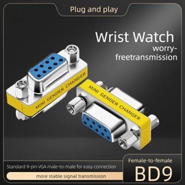 LNHCAW db9 Connector Null Modem Adapter，9-Pin Serial vga Adapter RS232 db9 Gender Changer,for Computer and Industrial Device Data Transfer(F-F (2P))