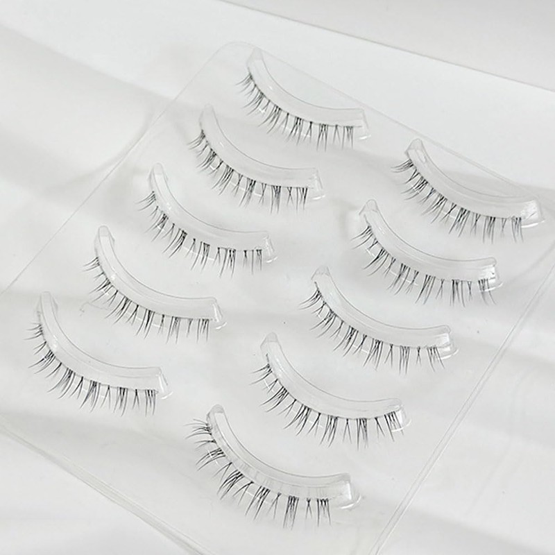 ISHR Lower Eyelashes, Thin Transparent Axis Handmade False Eyelashes, Natural,