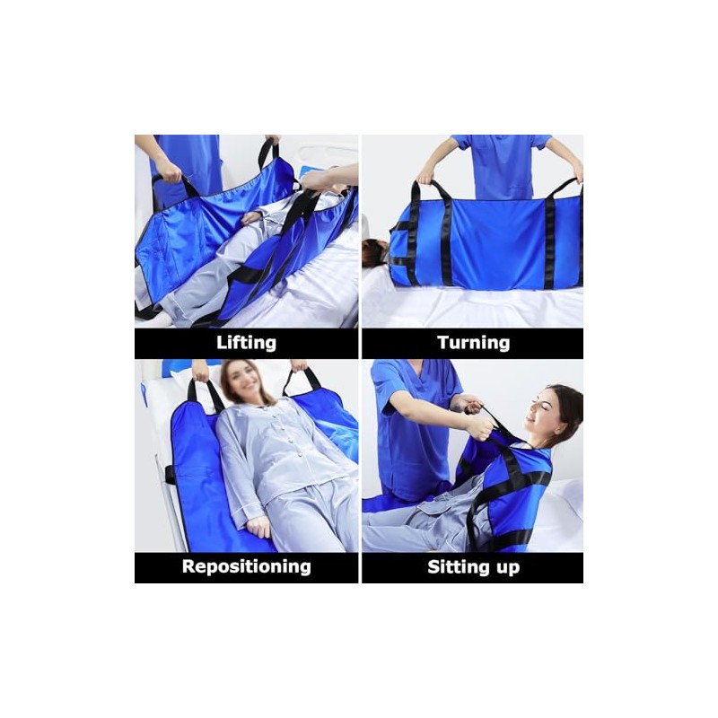 LOSCHEN Transfer Sheet,Patient Transfer Board with Eight Handles,Suitable for Obese