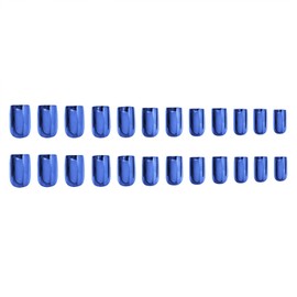 Blue Press on Nails Medium Square Fake Nail With Chrome Designs Blue Mirror Metal False Nails Acrylic Glue on Nail Glossy Full Cover Artificial Stick on Nail for Women 24 Pcs