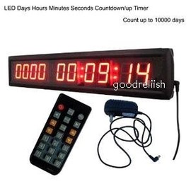 GOODRELIISH Large Red Color LED Digital Wall Day Countdown Clock 1.8" Hih Chatracter for Indoor