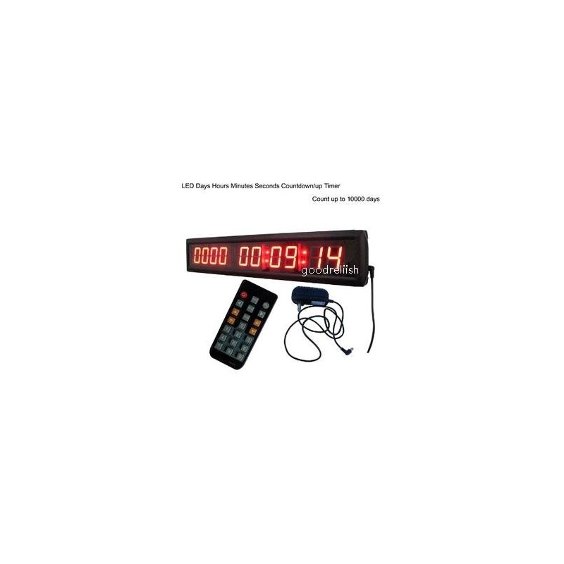 GOODRELIISH Large Red Color LED Digital Wall Day Countdown Clock