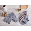 DII 100% Cotton Solid Chambray Kitchen Set, Potholders, Blue, 2