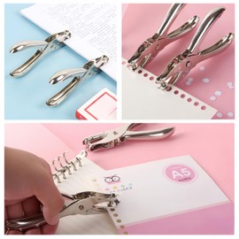 Hole Punch, Hole Puncher Single, Wanfoou 3mm Hand Held Paper Puncher Metal DIY Drilling Paper Punch Pliers for Craft Paper Greeting Cards Scrapbook Notbook Stationery Work（Silver）