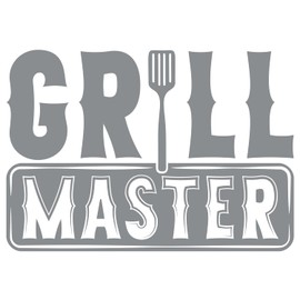 GRAZDesign Wandtattoo Grill Master für Männer, Küchenaufkleber Küche Wandaufkleber selbstklebende Folie - 43x30cm / mittelgrau