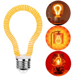YiDiYi Red LED Spiral Filament Light Bulb, 4W (40W Equiv), E26 Base Decorative Globe Bulb for Valentine's Day Decor, Bedroom Mood Lighting, Bar, Party, Night Light, Non-Dimmable, 2 Pack.