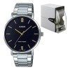 Reloj pulsera Casio MTP-VT01 con correa de acero inoxidable color