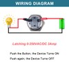 DMWD 2pcs 19mm Latching Metal Push Button Switch High Round