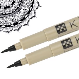 PATIKIL Micro Pen Fineliner Pens, 2Pcs BR Soft Point Drawing Pens Waterproof for Archival Artist Calligraphy Illustration Journaling Sketch, Black