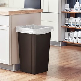 Harrison Greys Square 25 Gallon Waste Bin, Heavy-Duty Trash Can, Commercial Garbage Bin, Durable Waste Container, Recycling Bin, Plastic Wastebasket for Office, Kitchen, Garage, Restaurants