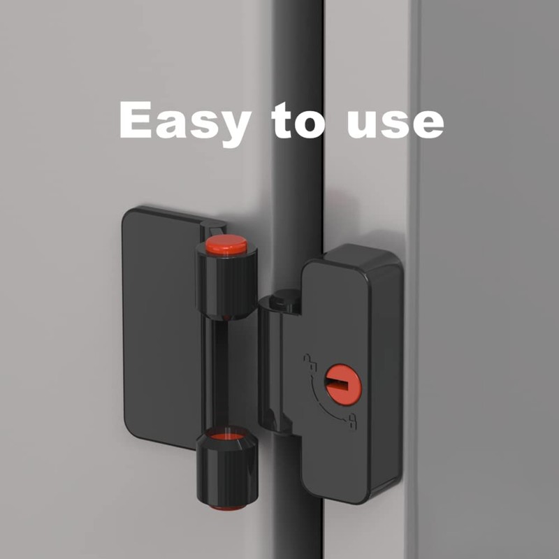 Refrigerator Adhesive Locks Double Button Fridge Door Lock with Key,