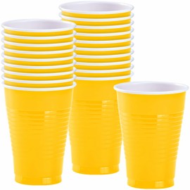 Sunshine Yellow Solid Color Plastic Party Cup (12 Oz.) 20 Count - Premium Quality, Heavy-Duty Plastic, Perfect for Events, Celebrations & Everyday Use