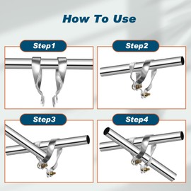 Tandefio 16 Pcs Cross Connector for Green House 1-3/8" x 1-3/8" Purlin Bracket Aluminum Greenhouse Clamps Pipe Clip Greenhouse Parts and Accessories Tube Buckle for Farm Frame Top Rail Fence