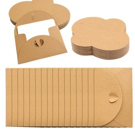 50 Pack Blank Cards & Envelopes Set with Heart Closure - Mini Envelopes for Cash Gifts, Birthday Cards, Thank You Notes, Wedding Favors, DIY Card Making Small Multipurpose Card Supplies