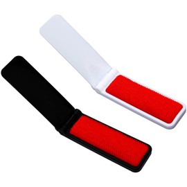 4Pcs Foldable Lint Brush for Clothes, Reusable Mini Lint Brushes for Clothes, Pet Hair Fluff Dust Removal Tool, Compact Folding Lint Brush for Furniture and Car Seats (Black & White)