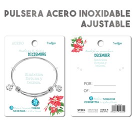 cotigo Women's Birthstone Bracelet Stainless Steel Bracelet Lucky Charm and Protective Jewellery Birthday Gifts for Women, stainless steel