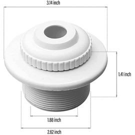 3 Pack SP1419D 3/4-Inch Opening Hydrostream Directional Flow Inlet Fitting with 1-1/2-Inch MIP Thread for Swimming Pool Spa (White)