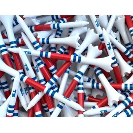 TRUESTRIKE Premium USA Golf Tees 3 1/4 or 2 3/4-100 Plastic Golf Tees in Bulk (Team USA, 3 1/4")