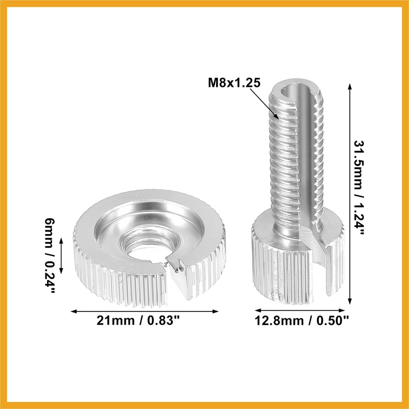 Partuto 6 Pcs M8 Brake Clutch Cable Line Adjuster Screw