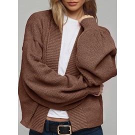Dokotoo Fall Cardigan Sweaters for Women 2025 Ribbed Knit Waffle Oversized Cardigan Sweaters for Women Fashion Clothing School Outfits for Teachers Chestnut XX Large