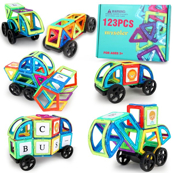 mysoler Magnetic Building Blocks 123 Pieces Magnetic Building Blocks Magnets