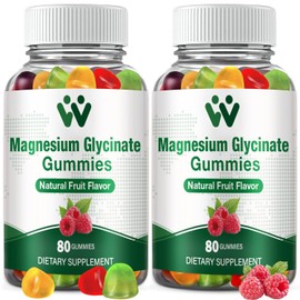 WACHRAY Magnesium Glycinate Gummies for Adults - Sugar Free Magnesium Potassium Supplement for Calm Mood, Muscle, Bone & Energy Support, 160 Gummies