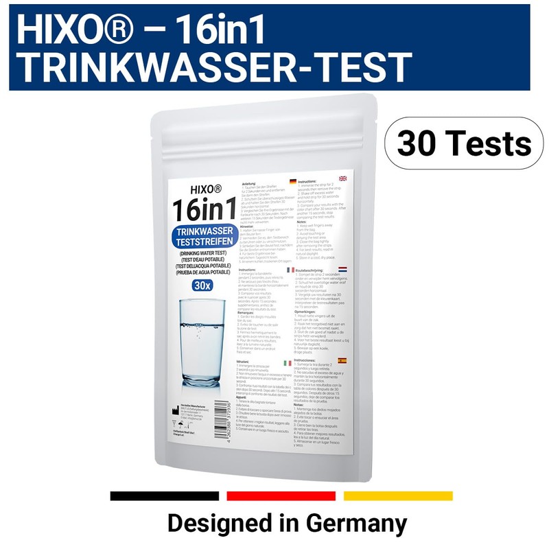 30 x 16-in-1 Drinking Water Test Strips | Water Analysis