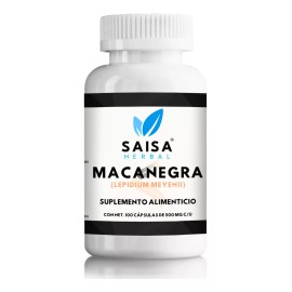 Saisa Herbal Maca Negra Orgánica 100% Pura Con 100 Cápsulas Sabor Sin Sabor Saisa Herbal