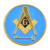 International Freemason Square & Compass with Key Round Blue &