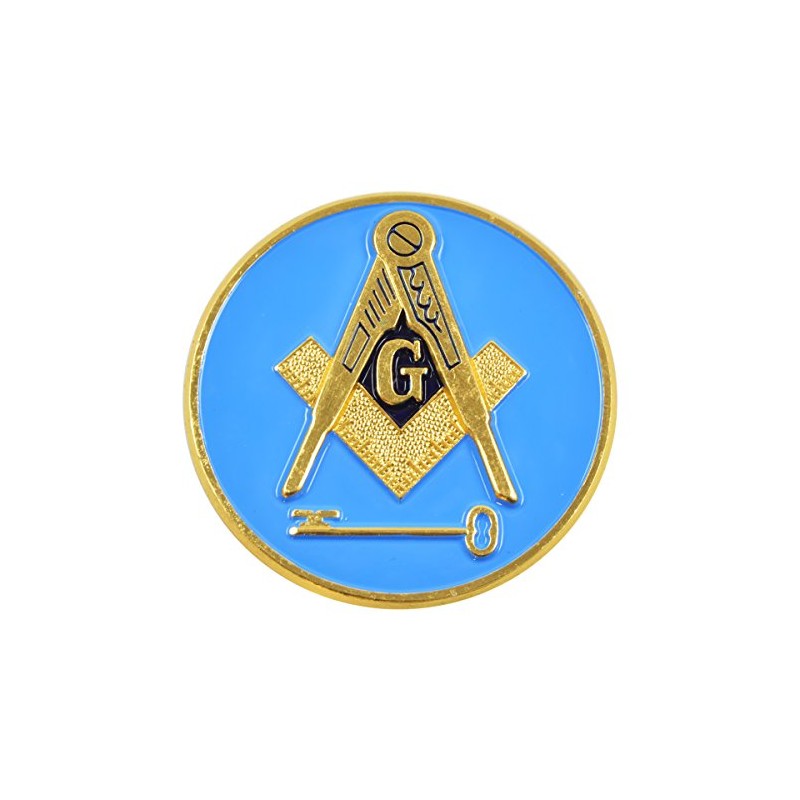 International Freemason Square & Compass with Key Round Blue &