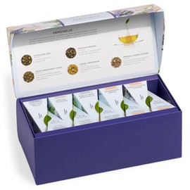 Tea Forte Assorted Black Tea Presentation Box Tea Gift Set Sampler, 20 Count, 2 of Each Variety Individually Wrapped Handcrafted Pyramid Infuser Bags