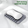 4PCS Self Draining Soap Holder Rack, Advanced Silicone Soap Dish