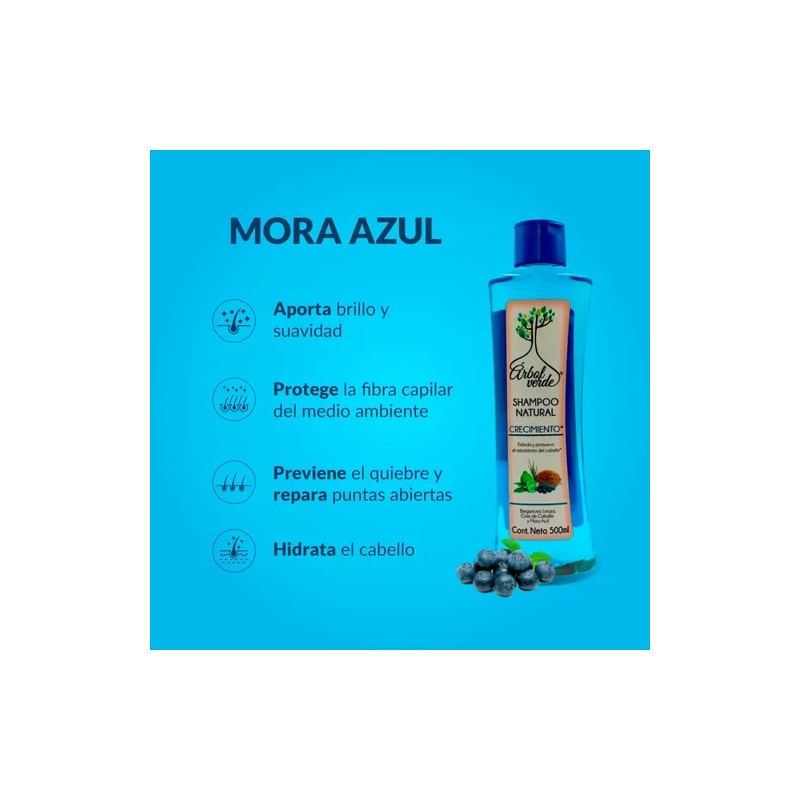 Shampoo Árbol Verde Natural Crecimiento 500ml