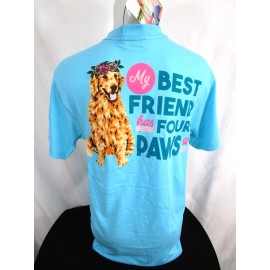 Jadelynn Brooke NWT Jadelynn Brooke My Best Friend Has 4 Paws (Dog) Blue T Shirt Women Size S