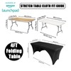 Dololoo Stretchable Tablecloths 6ft for Rectangle Tables with Open Back,