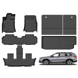 Jenofa-Floor Mats for Subaru Ascent 2019-2025 7/8 Passenger Bucket & Bench Seats All Weather Mats Automotive Car Mat for Ascent Full Set Accessories (Floor Mats & Rear Seat Back Mats & Cargo Liner)