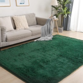 Puremy Ultra Soft Area Rug, Fluffy 5x7 Green Rugs for Living Room, Plush Area Rugs for Bedroom, Non-Slip Indoor Carpet for Nursery, Study Room, Kids Room, Room Decor
