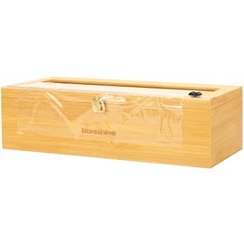 Libreshine 18 Inch Plastic Wrap Dispenser with Slide Cutter – Commercial Butcher & Freezer Paper Dispenser for 3000ft Film, 1000ft Foil & Kraft Rolls, Heavy Duty Bamboo for Restaurant & Kitchen