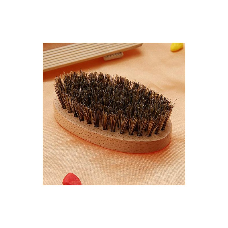 Cepillo para barba, cerdas de jabalí de bigote para hombres