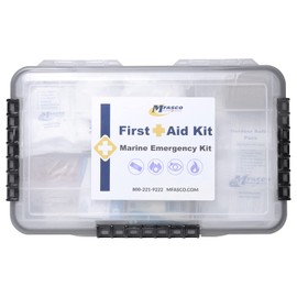 MFASCO Marine Emergency First Aid Kit - Waterproof Plano Case, Keeps Supplies Clean & Dry, Includes First Aid & Outdoor Protection, Great for Boats & Personal Watercraft - 14x9x3 in, 3 lbs, 326 Pcs
