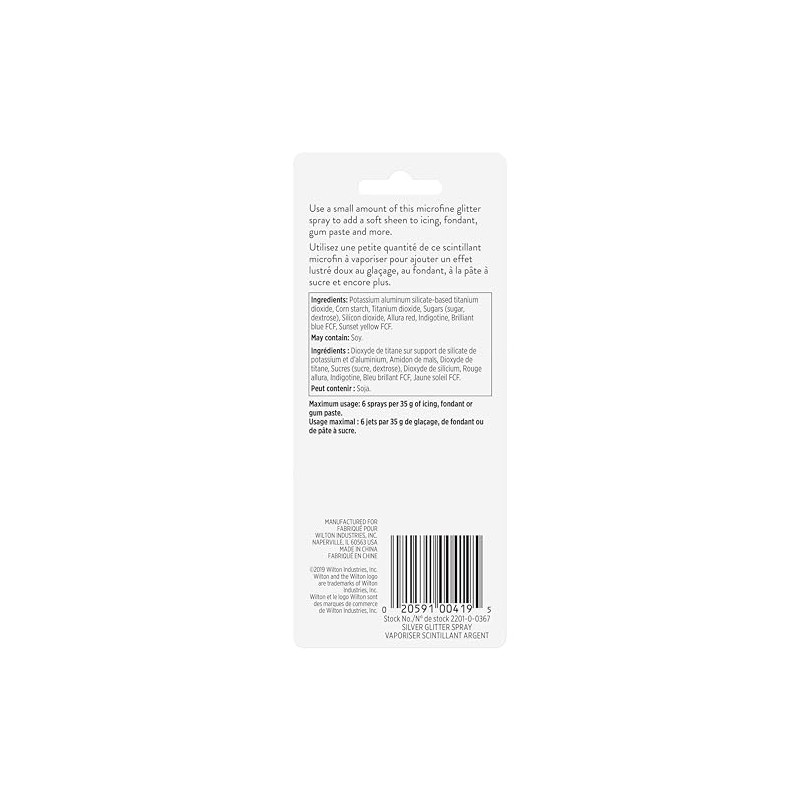 Wilton Edible Silver Glitter Spray, 0.35 oz.