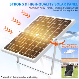 FEOXSHAL Solar Fountain Pump, 20 Watt Solar Powered Water Pump 350GPH Flow Adjustable with 4 Style Sprayers & Barrier Bag for Outdoor Ponds, Water Features, Fish Tank, Waterfall, Hydroponics, Pool