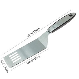 Juego de 2 servidores de tartas de acero inoxidable para cortar y servir, incluye espátula dentada y espátula para cortar pizza